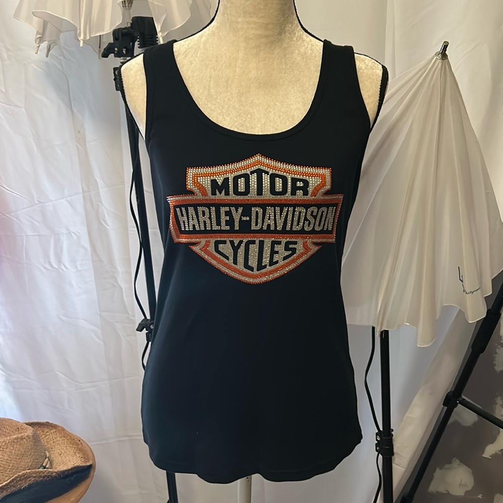 Harley Davidson, black women’s tank top large